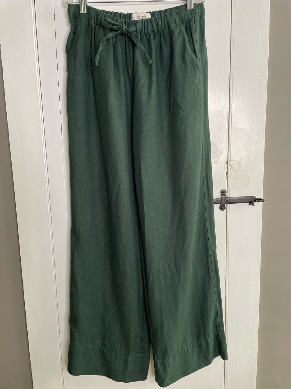 Alex Mill Riley 100% Linen Pull On Drawstring Pant Pine Grove Colorway Size S
